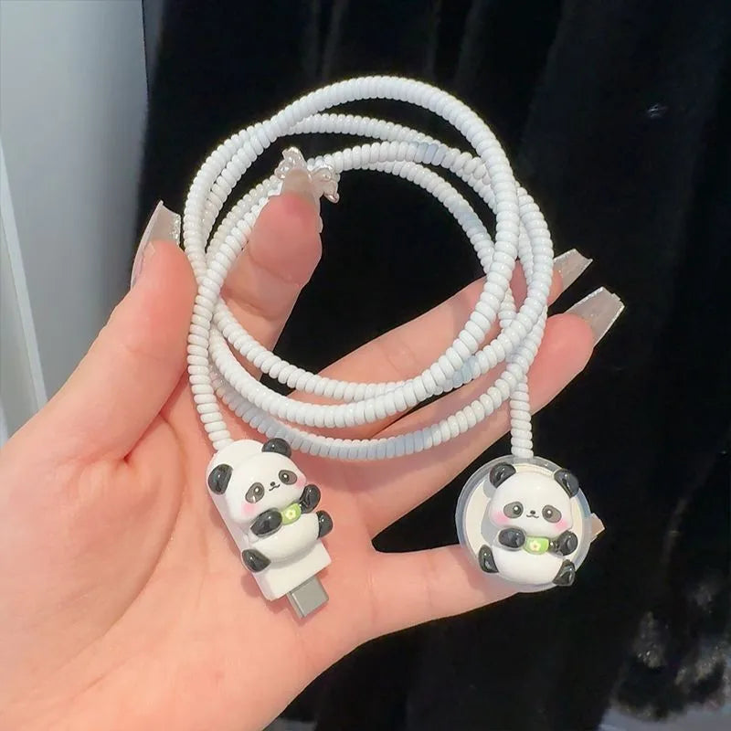 Cute Panda Apple Watch Charging Cable Protector
