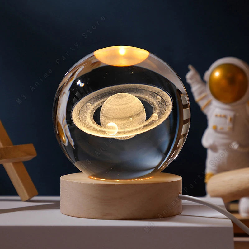 3D Crystal Ball Galaxy Night Light
