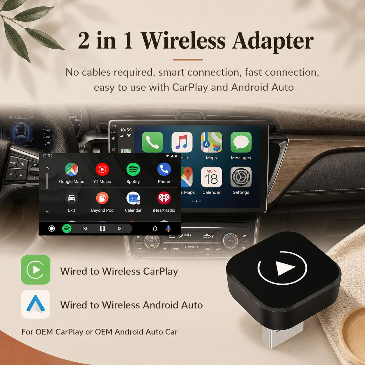 Wireless CarPlay & Android Auto Adapter