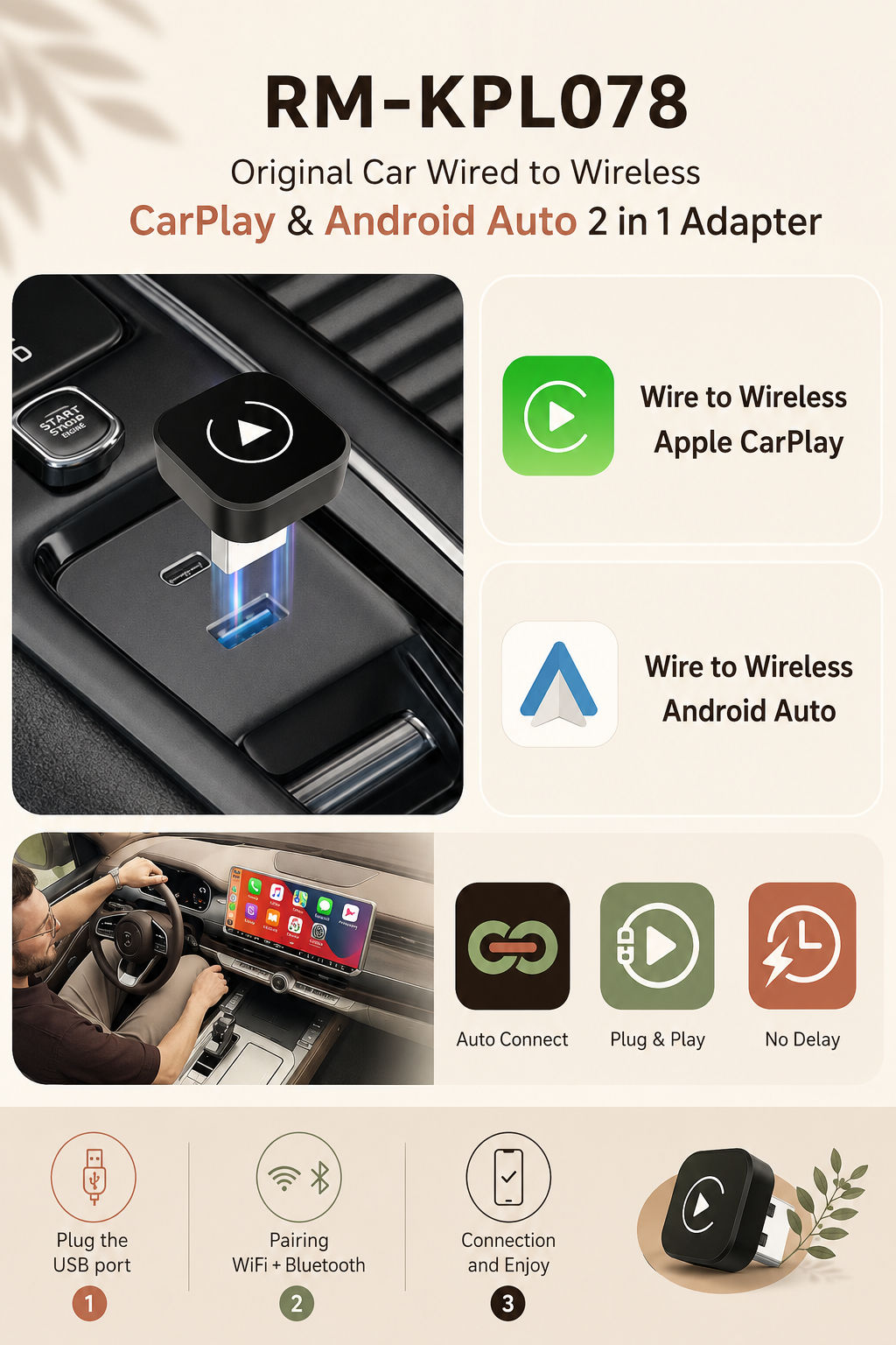 Wireless CarPlay & Android Auto Adapter