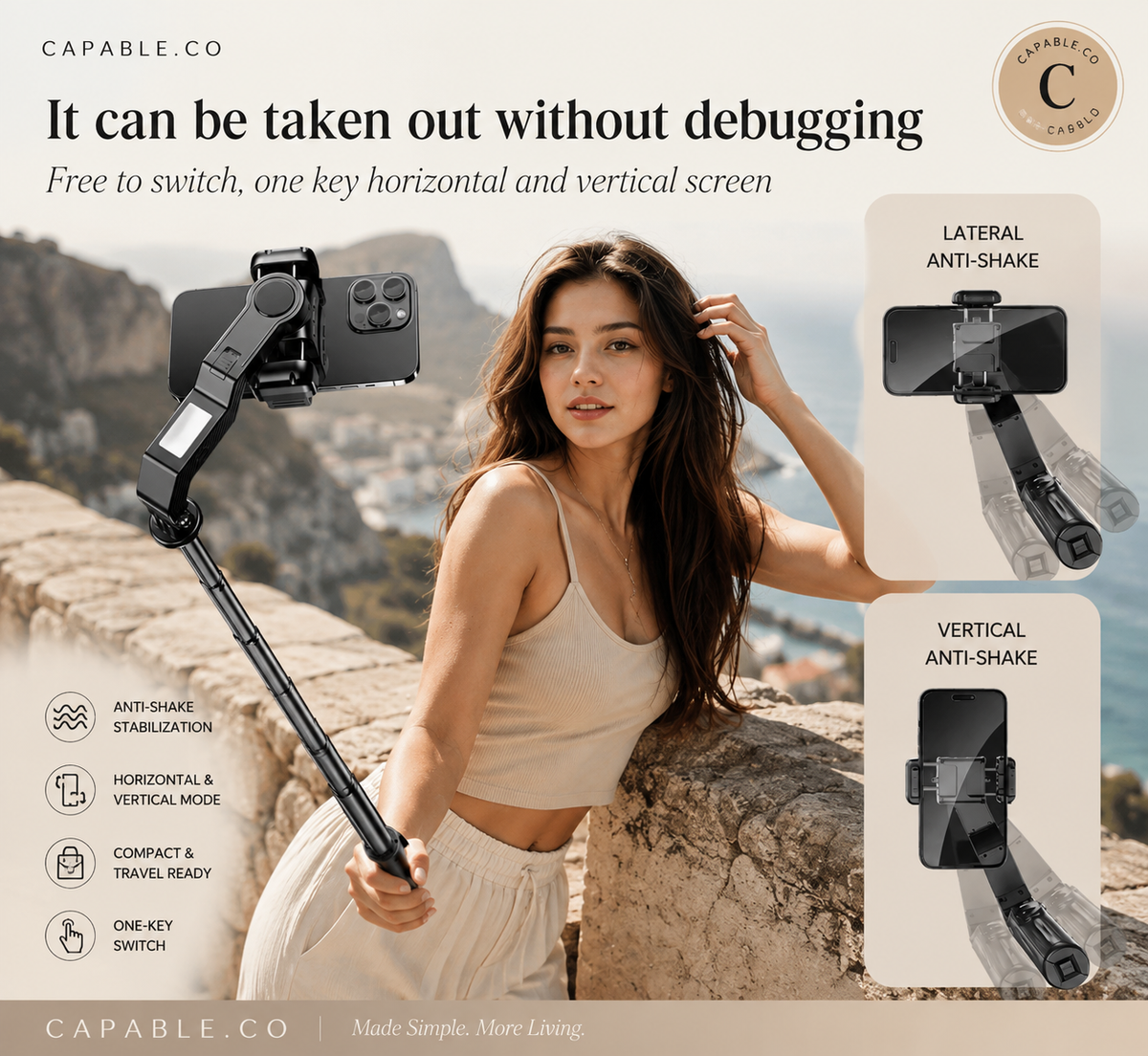 3-in-1 Smartphone Gimbal Stabilizer & Tripod