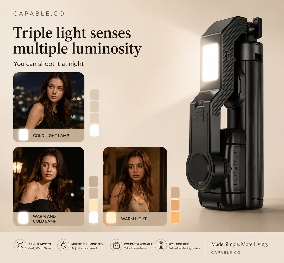 3-in-1 Smartphone Gimbal Stabilizer & Tripod