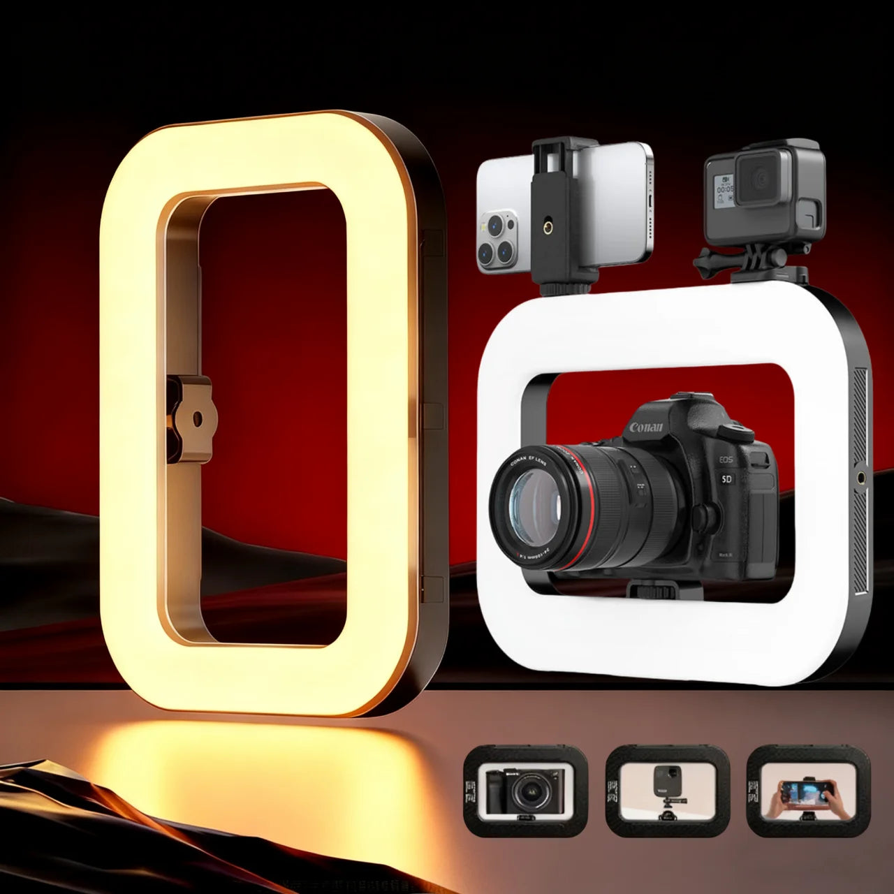 Rechargeable Handheld LED Ring Fill Light