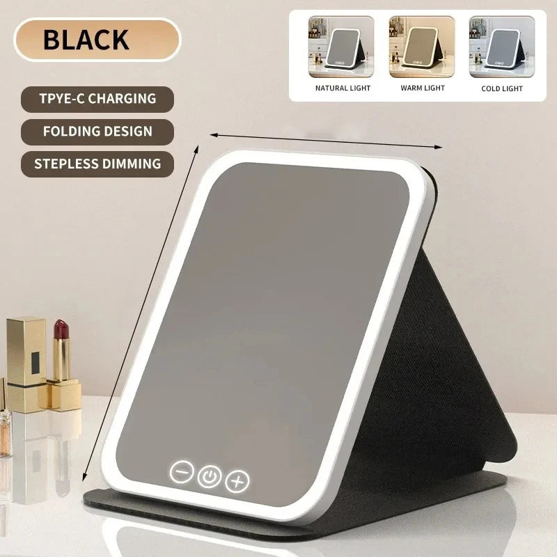 USB Rechargeable Folding Vanity Mirror