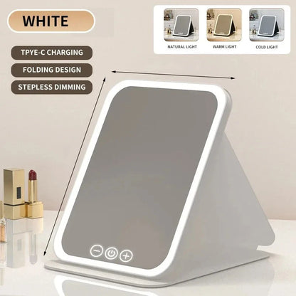 USB Rechargeable Folding Vanity Mirror