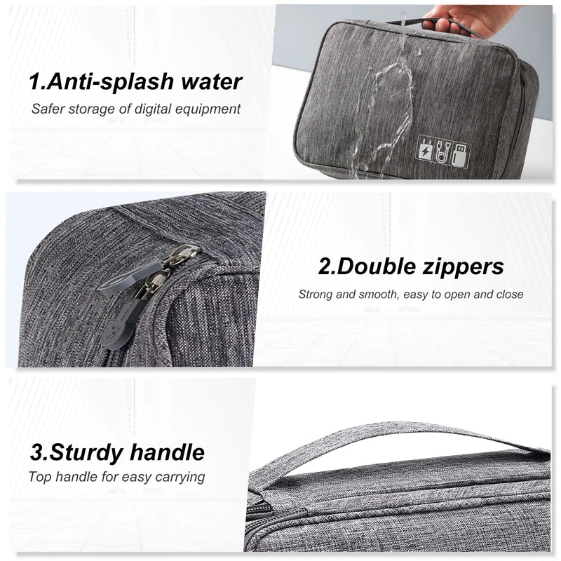 Portable Waterproof Travel Cable Organizer Bag