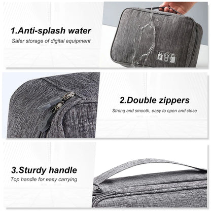 Portable Waterproof Travel Cable Organizer Bag