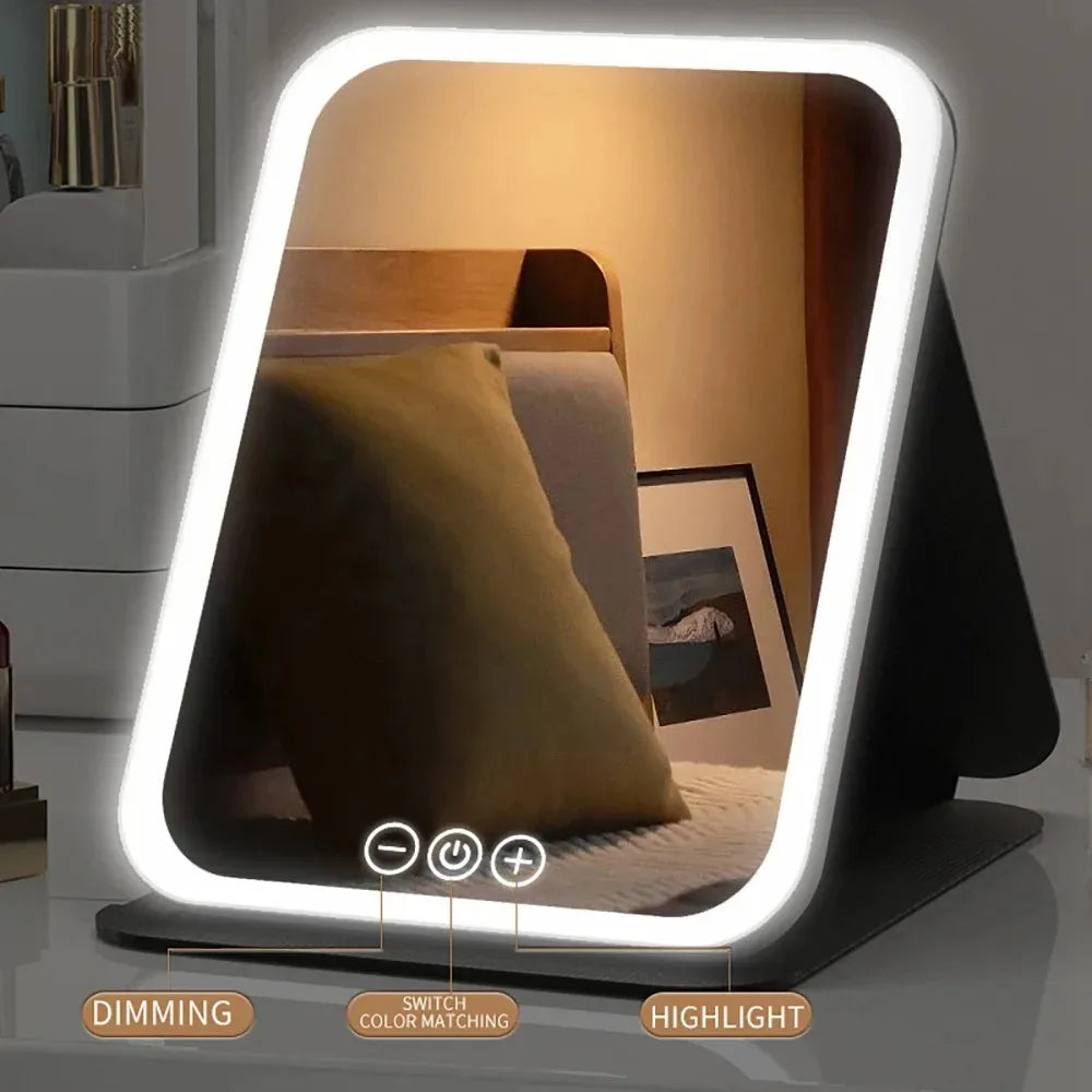 USB Rechargeable Folding Vanity Mirror