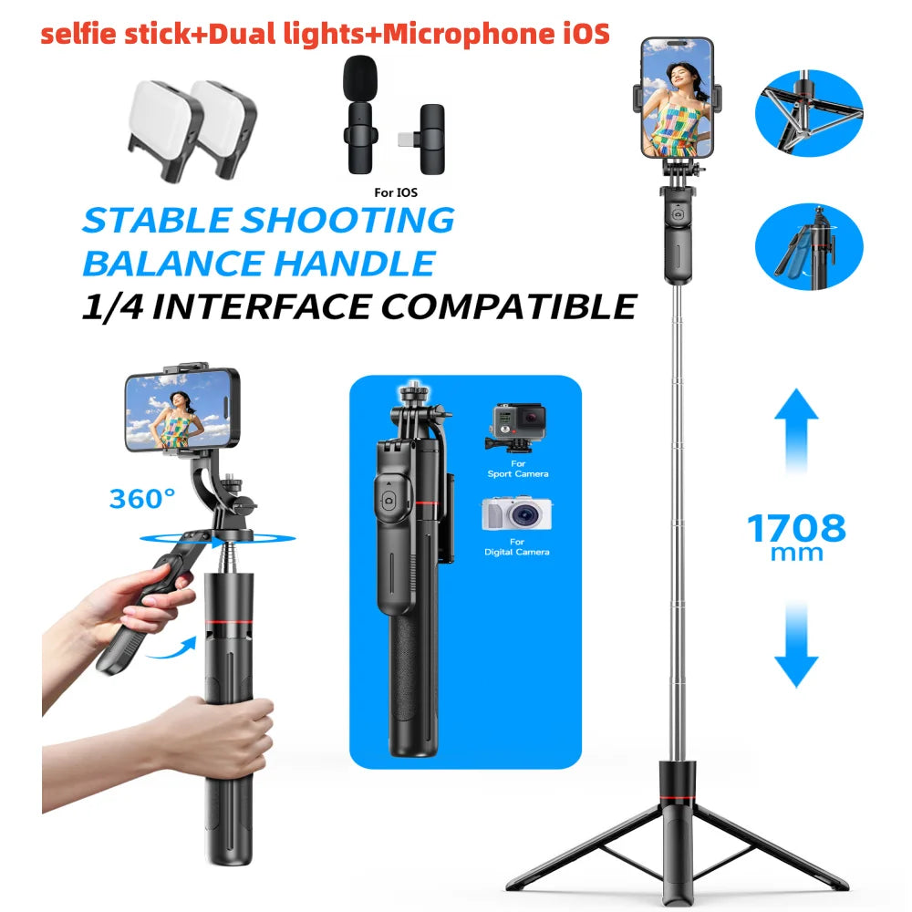 1737mm Selfie Stick Tripod