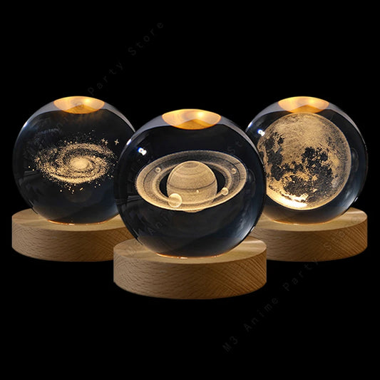 3D Crystal Ball Galaxy Night Light