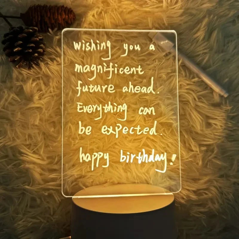 Rewritable Acrylic Message Board Lamp
