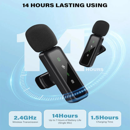 Wireless Lavalier Microphone with 80mAh Battery
