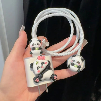 Cute Panda Apple Watch Charging Cable Protector