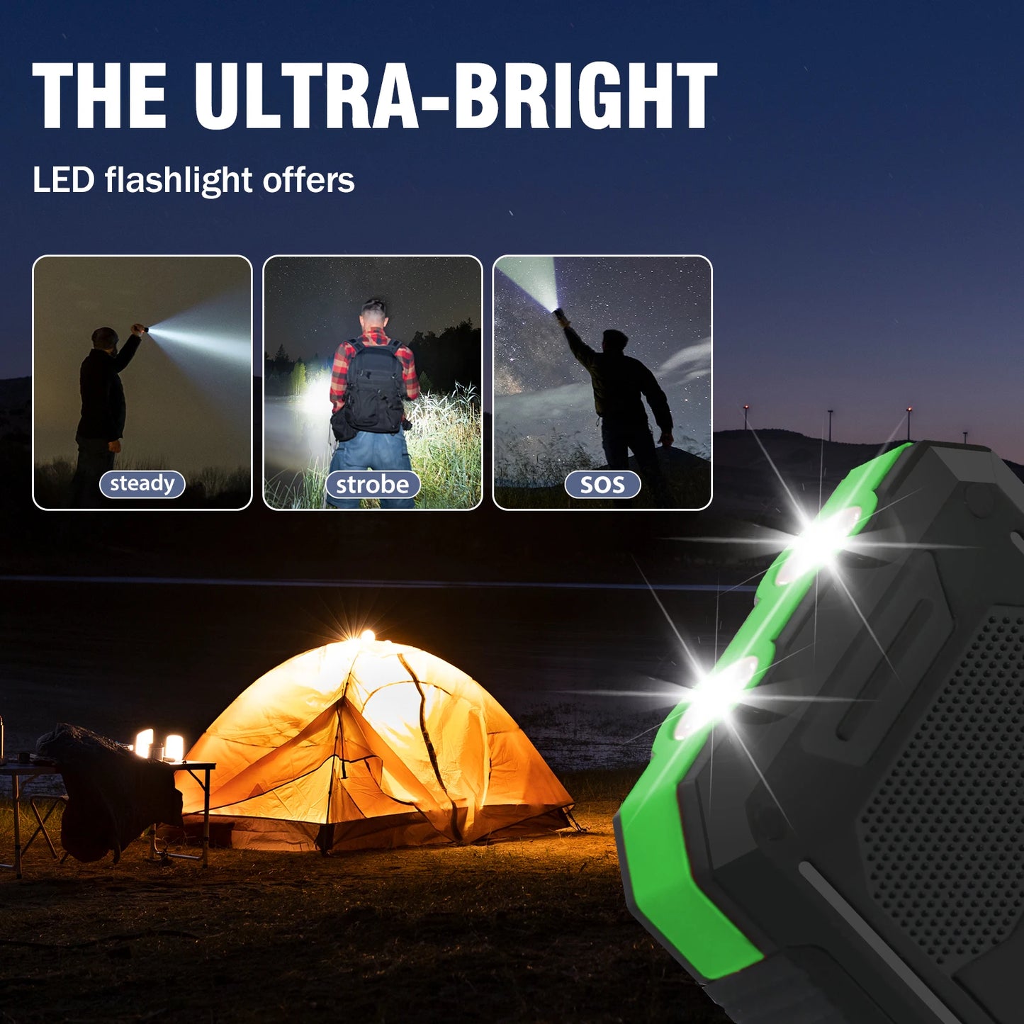 20000mAh Solar Power Bank with LED Light