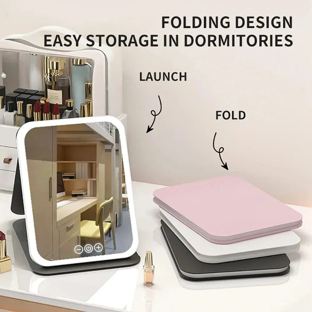 USB Rechargeable Folding Vanity Mirror
