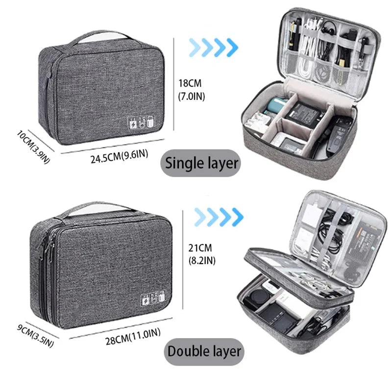Portable Waterproof Travel Cable Organizer Bag
