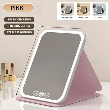 USB Rechargeable Folding Vanity Mirror