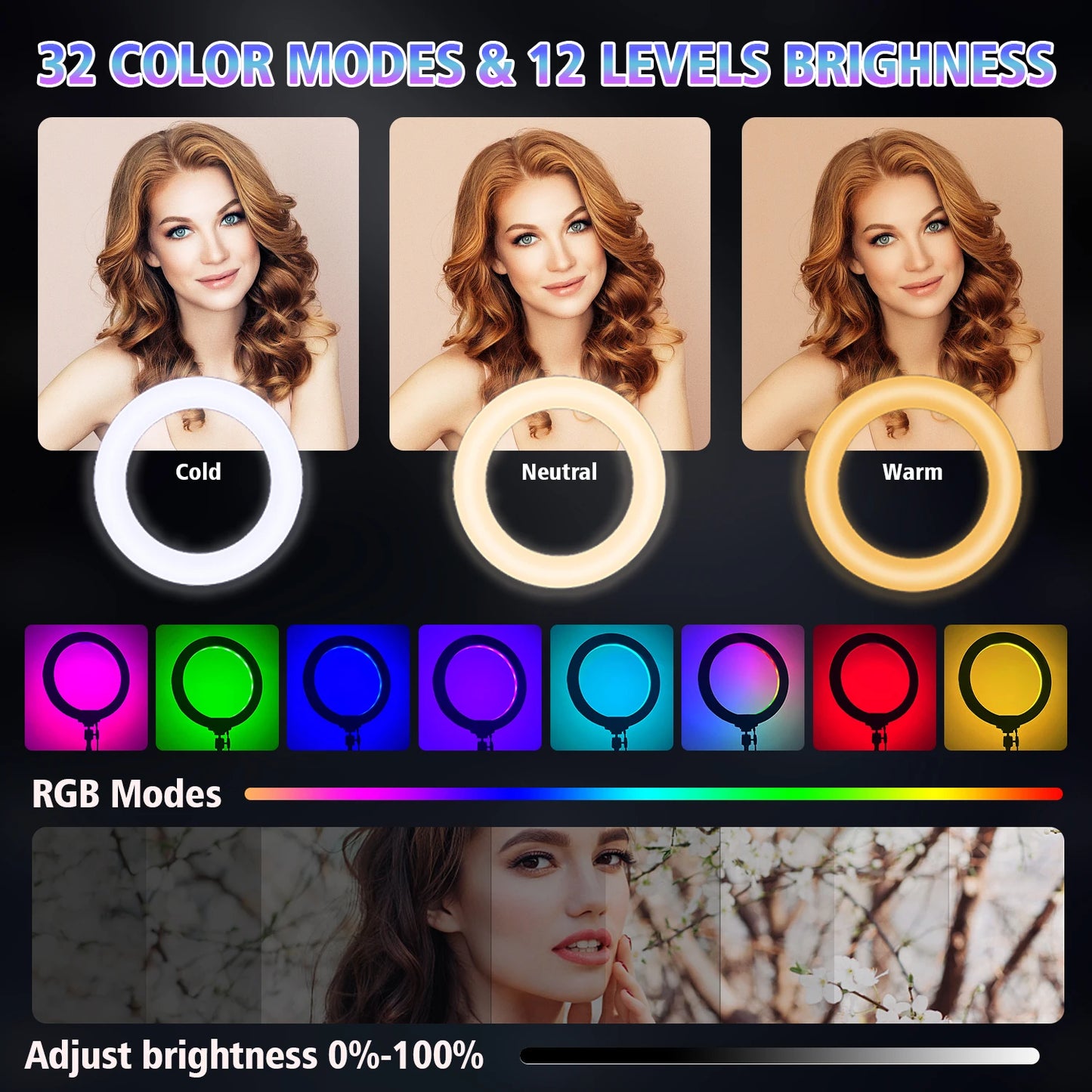 Professional 10-Inch RGB Ring Light