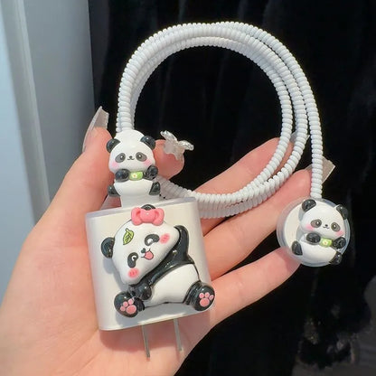 Cute Panda Apple Watch Charging Cable Protector