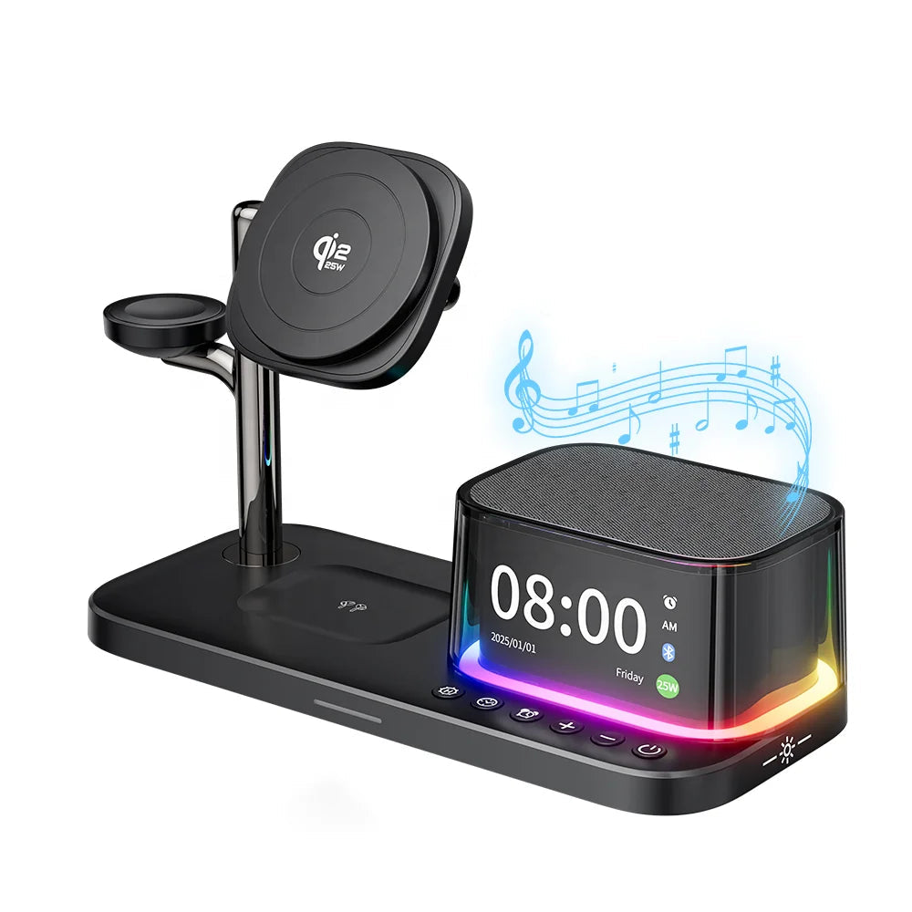 Qi2 3-in-1 Magnetic Charger Speaker Clock