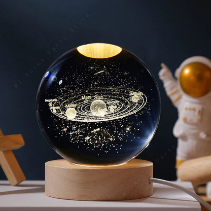 3D Crystal Ball Galaxy Night Light