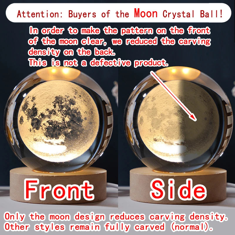 3D Crystal Ball Galaxy Night Light
