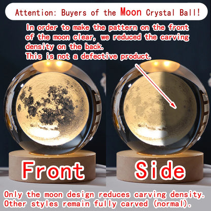 3D Crystal Ball Galaxy Night Light