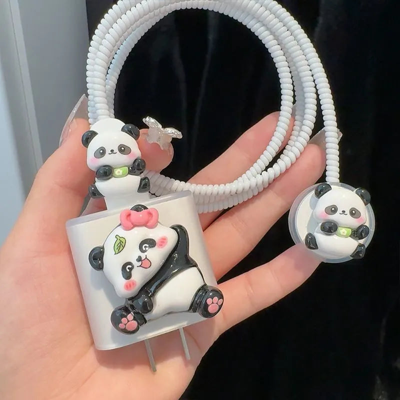 Cute Panda Apple Watch Charging Cable Protector
