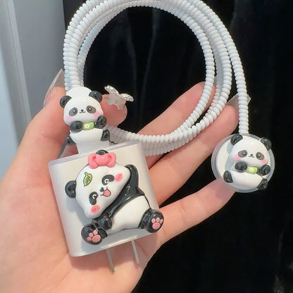 Cute Panda Apple Watch Charging Cable Protector